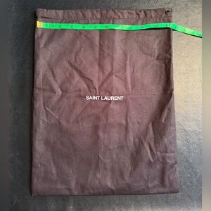 Saint Laurent Black Cotton Double lined Dust Bag. Sz 11.5” x 15”.
